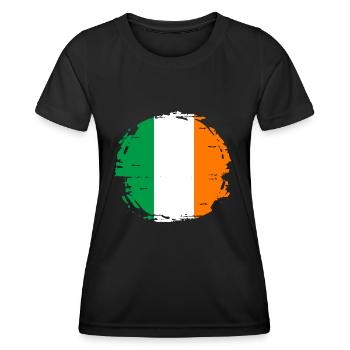 Ireland Flag Vintage Irish Flag Dublin - Women's Functional T-Shirt - black - Front - AI Model Female 172 light (172cm)