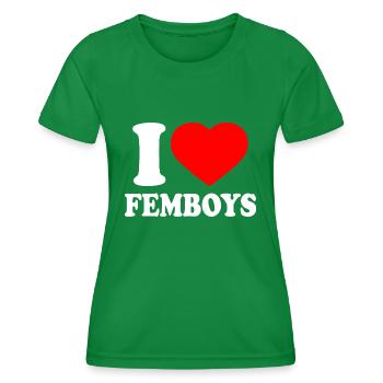 I love femboys - T-shirt sport Femme - vert - Devant - AI Model Female 172 dark (172cm)