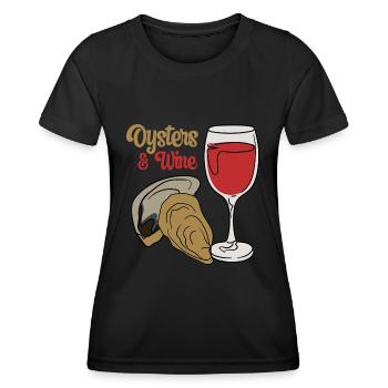 Huîtres et vin Seafood Chef Hobby Ocean - T-shirt sport Femme - noir - Devant - AI Model Female 172 light (172cm)