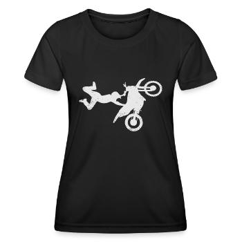 Motocross Dirt Bike Rider Motorcycle - Women's Functional T-Shirt - black - Front - AI Model Female 172 light (172cm)