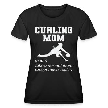 Curling Mama Winter Eissport Curler Muttertag - Frauen Funktions-T-Shirt - Schwarz - Vorne - AI Model Female 172 light (172cm)