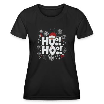 Ho! Ho! - Frauen Funktions-T-Shirt - Schwarz - Vorne - AI Model Female 172 light (172cm)