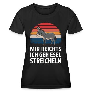 Esel Eselchen Maultier Muli - Frauen Funktions-T-Shirt - Schwarz - Vorne - AI Model Female 172 light (172cm)