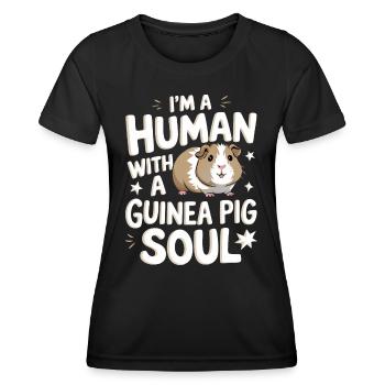 Meerschweinchen - Frauen Funktions-T-Shirt - Schwarz - Vorne - AI Model Female 172 light (172cm)