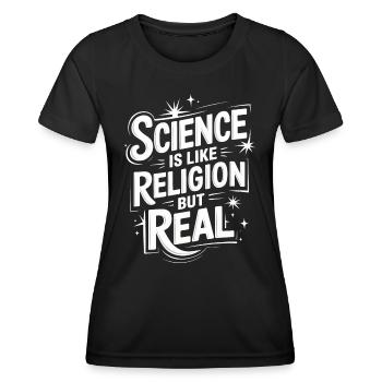 Athéisme, athée, anti-religion, agnostique - T-shirt sport Femme - noir - Devant - AI Model Female 172 light (172cm)