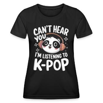 Musique K-Pop Pop Coréenne - T-shirt sport Femme - noir - Devant - AI Model Female 172 light (172cm)