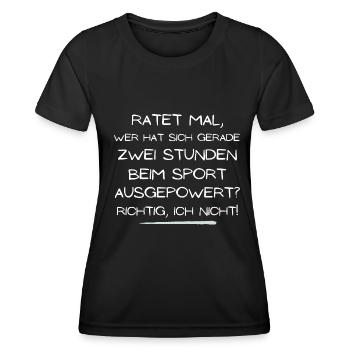 beim sport ausgepowert ich nicht geschenk idee - Frauen Funktions-T-Shirt - Schwarz - Vorne - AI Model Female 172 light (172cm)