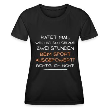beim sport ausgepowert ich nicht geschenk idee - Frauen Funktions-T-Shirt - Schwarz - Vorne - AI Model Female 172 light (172cm)