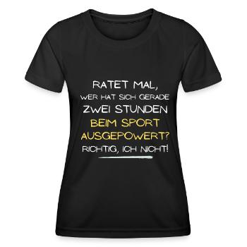 beim sport ausgepowert ich nicht geschenk idee - Frauen Funktions-T-Shirt - Schwarz - Vorne - AI Model Female 172 light (172cm)