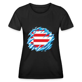 Bremen Flagge Bremer Fahne - Frauen Funktions-T-Shirt - Schwarz - Vorne - AI Model Female 172 light (172cm)