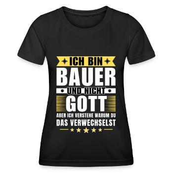 Ich bin Bauer und nicht Gott - Frauen Funktions-T-Shirt - Schwarz - Vorne - AI Model Female 172 light (172cm)