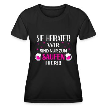 Sie Heiratet Junggesellinnenabschied Outfit - Frauen Funktions-T-Shirt - Schwarz - Vorne - AI Model Female 172 light (172cm)