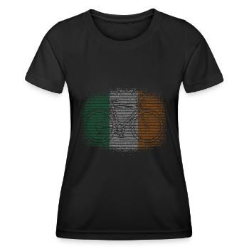 Ireland Flag Vintage Irish Flag Dublin - Women's Functional T-Shirt - black - Front - AI Model Female 172 light (172cm)