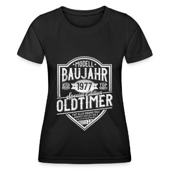 Oldtimer Baujahr 1977 Jahrgang Geburtstag Geschenk - Frauen Funktions-T-Shirt - Schwarz - Vorne - AI Model Female 172 light (172cm)