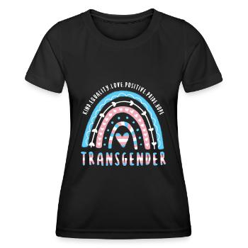 Trans Saying Transgender Rainbow - Women's Functional T-Shirt - black - Front - AI Model Female 172 light (172cm)