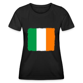 Irland Flagge Vintage Irische Fahne Dublin - Frauen Funktions-T-Shirt - Schwarz - Vorne - AI Model Female 172 light (172cm)