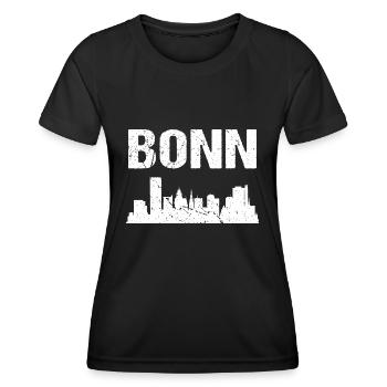 Bonn Skyline Stadt Bonn - Frauen Funktions-T-Shirt - Schwarz - Vorne - AI Model Female 172 light (172cm)