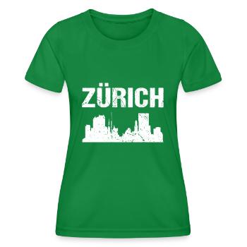 Zürich Skyline Stadt - Frauen Funktions-T-Shirt - Kelly Green - Vorne - AI Model Female 172 dark (172cm)