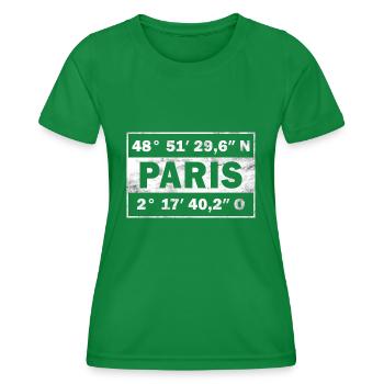 Paris coordonne la ville de Paris - T-shirt sport Femme - vert - Devant - AI Model Female 172 dark (172cm)