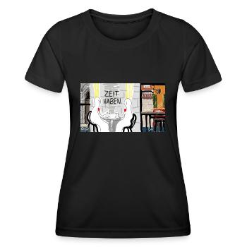 Zeit haben. - Frauen Funktions-T-Shirt - Schwarz - Vorne - AI Model Female 172 light (172cm)