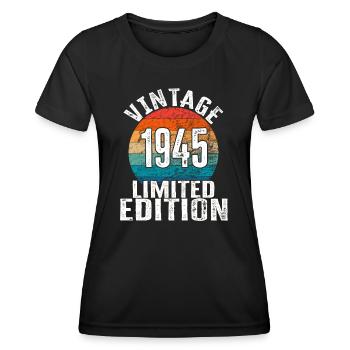 Geburtsjahr 1945 Vintage Limited Edition Retro - Frauen Funktions-T-Shirt - Schwarz - Vorne - AI Model Female 172 light (172cm)