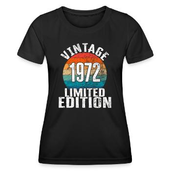 Année de naissance 1972 Vintage Limited Edition Retro - T-shirt sport Femme - noir - Devant - AI Model Female 172 light (172cm)