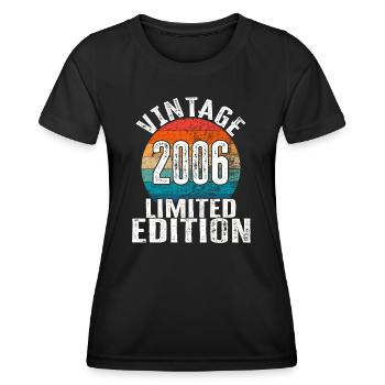 Geburtsjahr 2006 Vintage Limited Edition Retro - Frauen Funktions-T-Shirt - Schwarz - Vorne - AI Model Female 172 light (172cm)