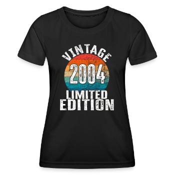 Geburtsjahr 2004 Vintage Limited Edition Retro - Frauen Funktions-T-Shirt - Schwarz - Vorne - AI Model Female 172 light (172cm)