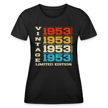 Vintage 1953 vintage anniversaire rétro cadeau - T-shirt sport Femme - noir - Devant - AI Model Female 172 light (172cm)