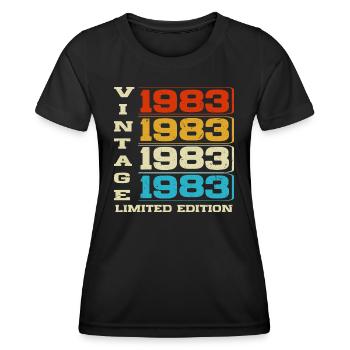 Vintage 1983 vintage anniversaire rétro cadeau - T-shirt sport Femme - noir - Devant - AI Model Female 172 light (172cm)