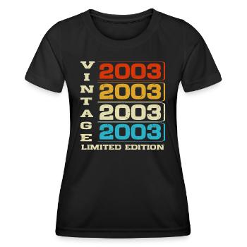 Vintage 2003 vintage anniversaire rétro cadeau - T-shirt sport Femme - noir - Devant - AI Model Female 172 light (172cm)