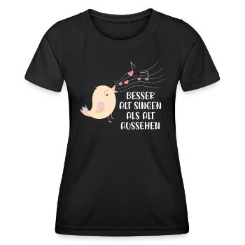 Chor Geschenk Sängerin Sprüche Lustig - Frauen Funktions-T-Shirt - Schwarz - Vorne - AI Model Female 172 light (172cm)
