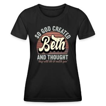 Name Beth Gift Birthday Saying Funny - Women's Functional T-Shirt - black - Front - AI Model Female 172 light (172cm)