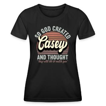 Name Casey Gift Birthday Saying Funny - Women's Functional T-Shirt - black - Front - AI Model Female 172 light (172cm)