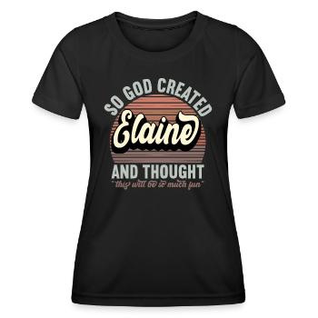 Name Elaine Gift Birthday Saying Funny - Women's Functional T-Shirt - black - Front - AI Model Female 172 light (172cm)