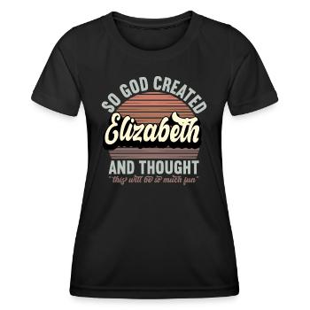 Name Elizabeth Gift Birthday Saying Funny - Women's Functional T-Shirt - black - Front - AI Model Female 172 light (172cm)