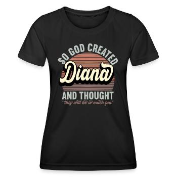 Name Diana Gift Birthday Saying Funny - Women's Functional T-Shirt - black - Front - AI Model Female 172 light (172cm)
