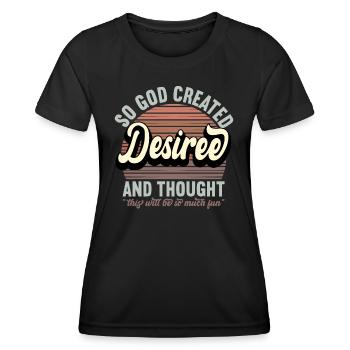 Nom Desiree Cadeau Anniversaire Dire Drôle - T-shirt sport Femme - noir - Devant - AI Model Female 172 light (172cm)