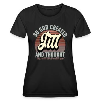 Name Jill Gift Birthday Saying Funny - Women's Functional T-Shirt - black - Front - AI Model Female 172 light (172cm)