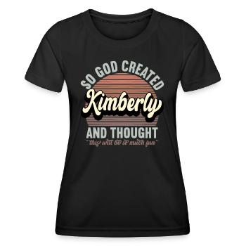 Name Kimberly Gift Birthday Saying Funny - Women's Functional T-Shirt - black - Front - AI Model Female 172 light (172cm)