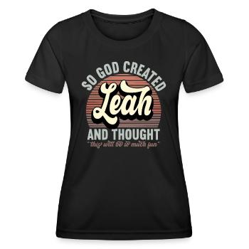 Name Leah Gift Birthday Saying Funny - Women's Functional T-Shirt - black - Front - AI Model Female 172 light (172cm)