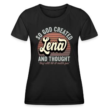 Name Lena Geschenk Geburtstag Spruch Lustig - Frauen Funktions-T-Shirt - Schwarz - Vorne - AI Model Female 172 light (172cm)
