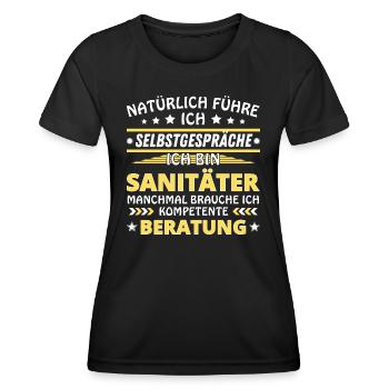 Ich führe Selbstgespräche - Sanitäter Edition - Frauen Funktions-T-Shirt - Schwarz - Vorne - AI Model Female 172 light (172cm)