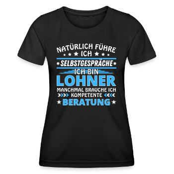 Je me parle à moi-même - Lohner Edition - T-shirt sport Femme - noir - Devant - AI Model Female 172 light (172cm)