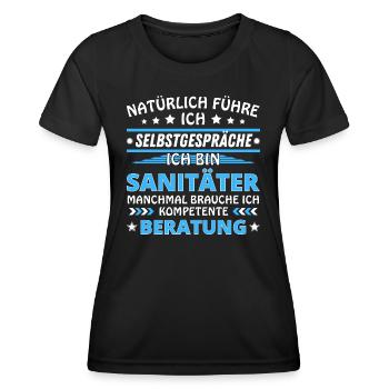 Je me parle à moi-même - Édition Paramédic - T-shirt sport Femme - noir - Devant - AI Model Female 172 light (172cm)