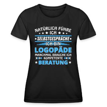 Ich führe Selbstgespräche - Logopäde Edition - Frauen Funktions-T-Shirt - Schwarz - Vorne - AI Model Female 172 light (172cm)