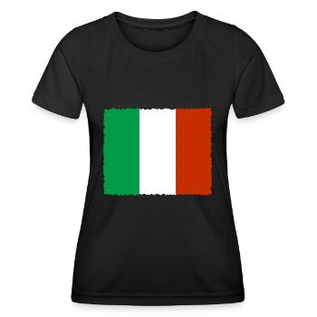 Drapeau italien vintage drapeau italien look usé - T-shirt sport Femme - noir - Devant - AI Model Female 172 light (172cm)
