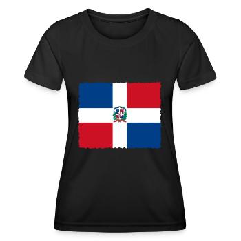 République dominicaine drapeau Dom Rep drapeau Voyage - T-shirt sport Femme - noir - Devant - AI Model Female 172 light (172cm)