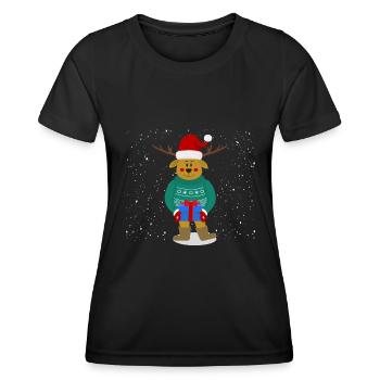 Noël Renne Noël Moche Noël - T-shirt sport Femme - noir - Devant - AI Model Female 172 light (172cm)