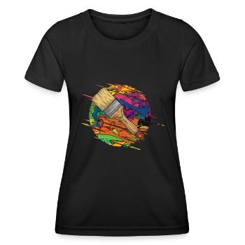 Swipe Brush - Women's Functional T-Shirt - black - Front - AI Model Female 172 light (172cm)